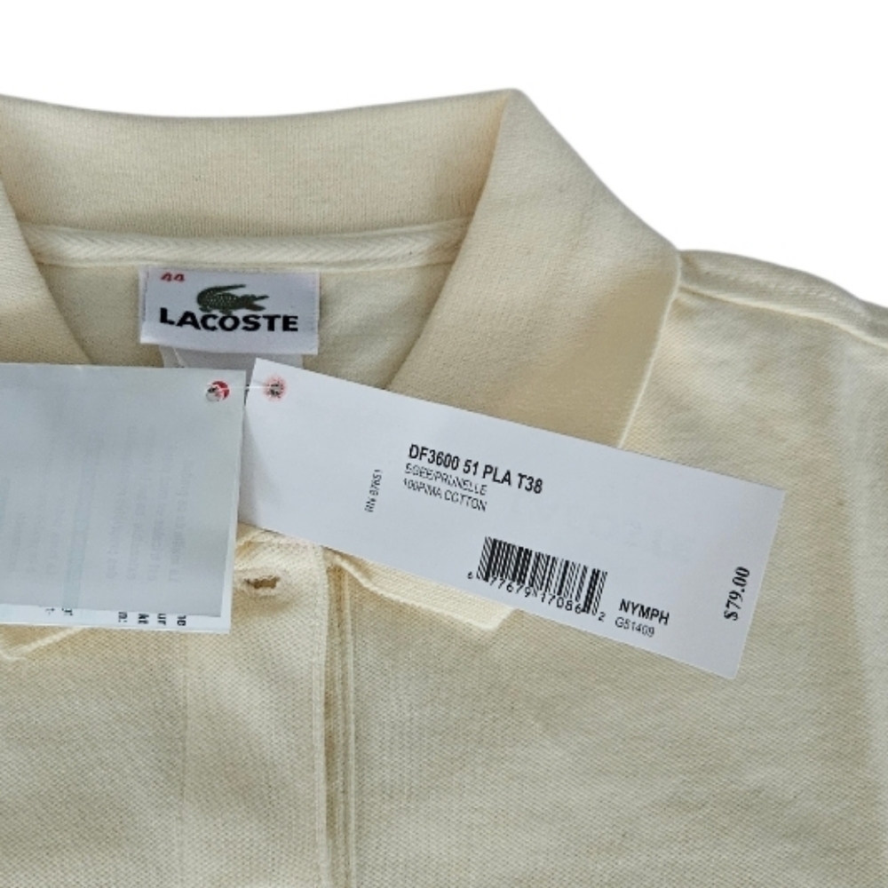 NWT Lacoste Girls Soft Yellow Polo Tee Size 44 - Picture 6 of 6
